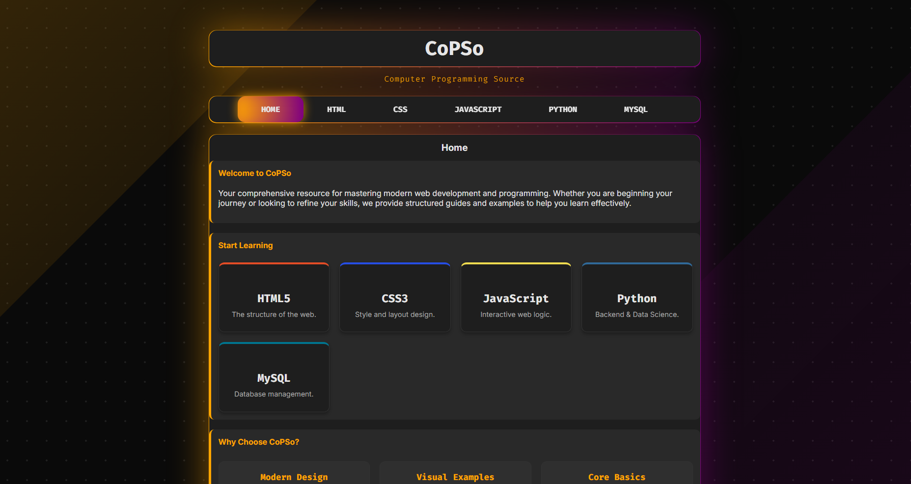 CoPSo - Computer Programming Source